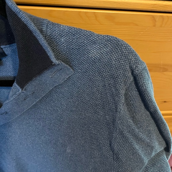 Brooks Brothers Cotton Cashmere blend Henley sweater in blue with buttons - Picture 5 of 9